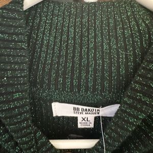 BB Dakota Steve Madden metallic green black sweater dress NWT